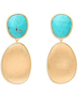 Marco Bicego 18K Lunaria Double Drop Earrings - Blue