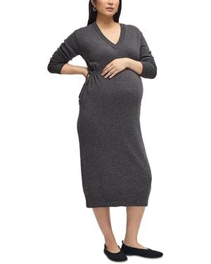 Ingrid & Isabel V Neck Sweater Maternity Dress - Blue