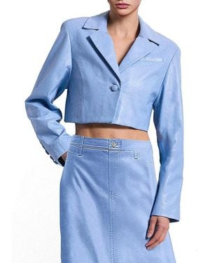AS by DF Poppy Leather Blazer - Blue