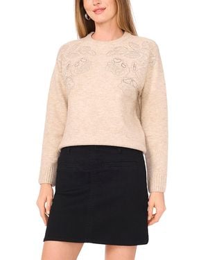 Vince Camuto Embellished Crewneck Sweater - Natural