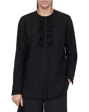 AllSaints Amara Ruffle Trim Shirt - Black
