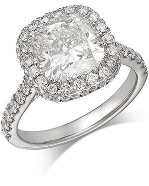 Bloomingdale's Fine Collection Luxe Collection Certified Lab Grown Diamond Cushion Cut Halo Engagement Ring - White