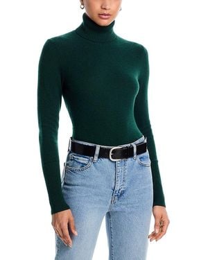 Aqua Cashmere Turtleneck Cashmere Sweater - Green