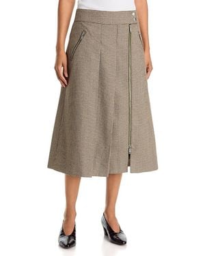 3.1 Phillip Lim Pleated Tweed Midi Skirt - Natural