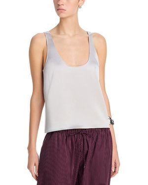 Leset Barb Scoop Neck Tank Top - Purple
