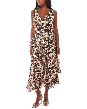 1.STATE Sleeveless Wrap Tiered Maxi Dress - Multicolor