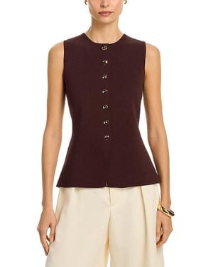 Aqua Sleeveless Sweater - Red