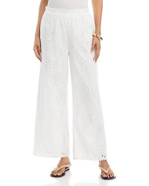 a.ren A. Ren Eleni Embroidered Pants - White