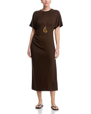Vince Ruched Midi Dress - Brown
