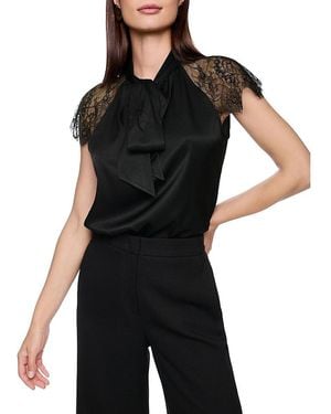 Marc Cain Silk Top With Bow - Black