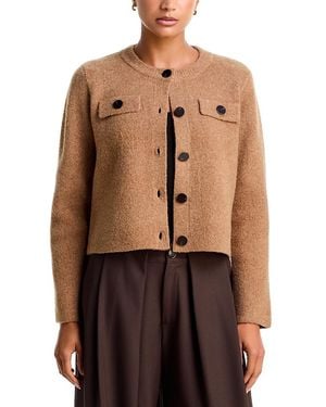 Aqua Boucle Cardigan - Brown