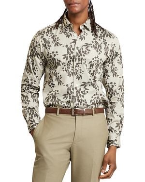Ted Baker Dornan Regular Fit Shadow Leaf Print Shirt - Green