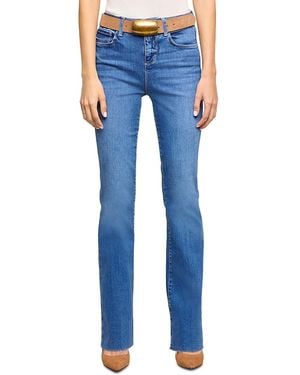 L'Agence Petite Ruth High Rise Straight Jeans - Blue