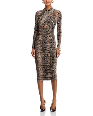 Bardot Aliyah Printed Midi Dress - Natural