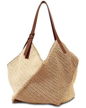 Reiss Diagonal Seam Tote - Natural