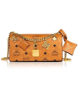 MCM Aren Mini Visetos Canvas Crossbody - Orange