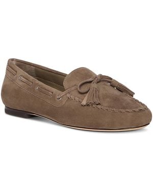 PAIGE Ezra Suede Tassel Loafers - Brown
