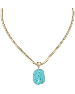 Ettika Stone Pendant Necklace, 16-21 - Metallic