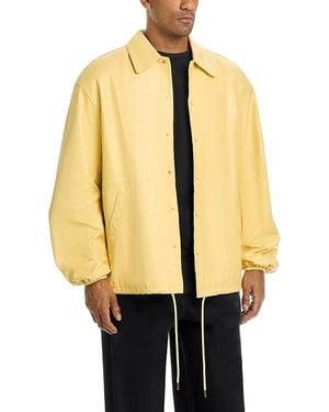 Willy Chavarria Leather Coach Jacket - Metallic