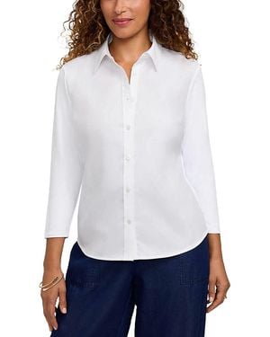 Foxcroft Dina Three Quarter Sleeve Shirt - White
