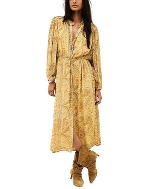 Ba&sh Ciahara Printed Midi Dress - Metallic