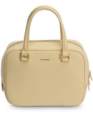 Jil Sander Vision Small Leather Top Handle Bag - Natural
