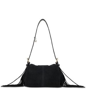 Maje Miss M Mini Suede Shoulder Bag - Black