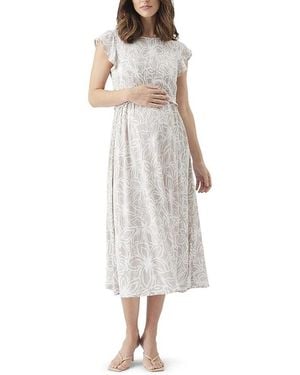 Ripe Maternity Alona Nursing Dress - White