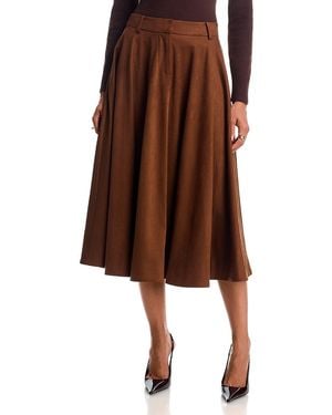 French Connection Sonja Faux Suede Flared Skirt - Brown