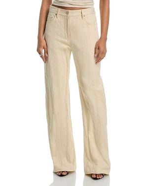 Helmut Lang Crushed High Rise Bootcut Jeans - Natural