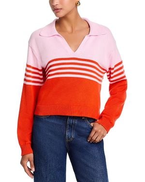 Jonathan Simkhai Jules K Striped Color Blocked Sweater - Red