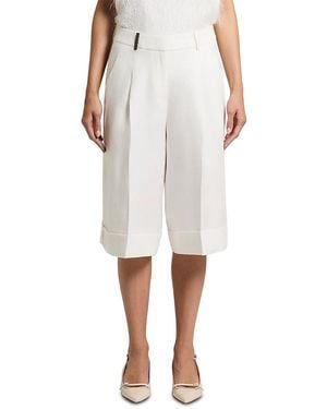 Peserico Linen Bermuda Pants - White