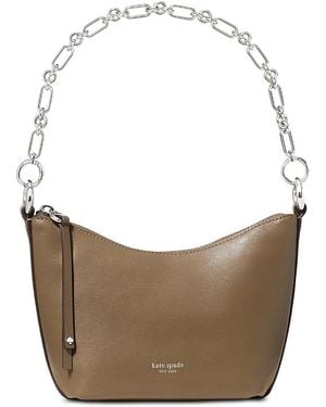 Kate Spade Halo Mini Chain Leather Shoulder Bag - Gray