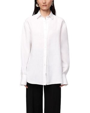 Another Tomorrow Linen Oversized Shirt - White
