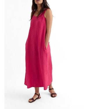 Seasalt Cornwall Helleborine Cotton Loose-Fit Midi Dress - Pink