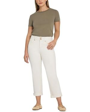 NYDJ Petite Bailey High Rise Cropped Straight Jeans - Natural