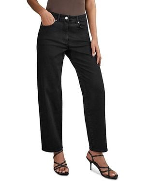 Reiss Petite Selin Mid Rise Straight Leg Jeans - Black