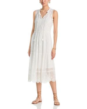 Johnny Was Susila Midi Tiered Dress - White