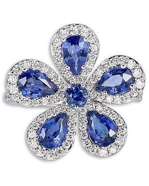 Piranesi 18K Classic Flower Sapphire & Diamond Ring - Blue