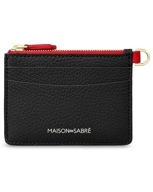 Maison De Sabre Leather Zipped Card Pouch - Black