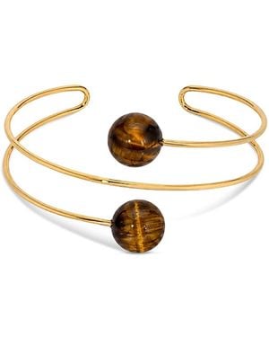 Ettika Summer Escape Tiger's Eye Openwork Cuff Bracelet - White
