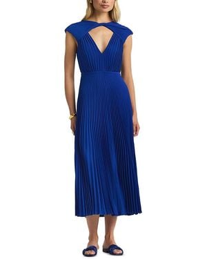 St. John Pleated Dress - Blue