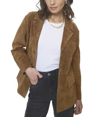 Central Park West Atlas Suede Bf Blazer - Brown