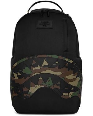 Sprayground Shark Central Camo Embossed Shark Backpack - Black