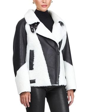 Gorski Shearling Lamb Zip Moto Jacket - White