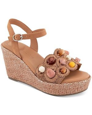 Gentle Souls Nolina Platform Wedge Sandals - Brown