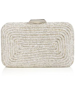 Aqua Shireen Rhinestone Clutch - Gray