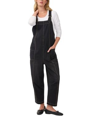 Ingrid & Isabel Straight Leg Soft Denim Maternity Overall - Black