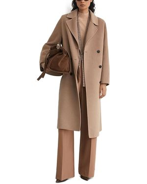 Reiss Petites Marina Wool Blend Double Breasted Coat - Brown