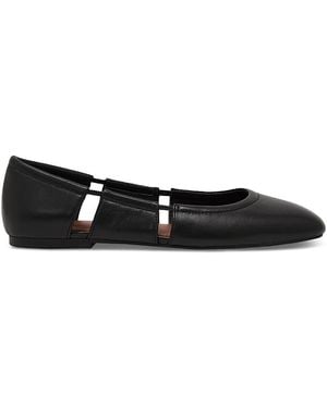 Reiss Leona Cutout Leather Ballet Flats - Black